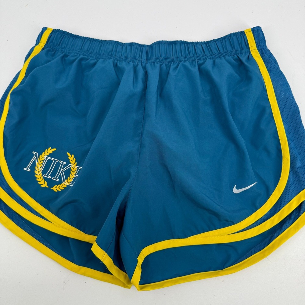 Nike Womens Icon Tempo Running Shorts Size M 3" Blue Dri-Fit Brief‎ Lined DX0177